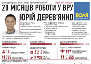 ДЕРЕВ'ЯНКО ОПРИЛЮДНИВ ЗВІТ ПРО 20 МІСЯЦІВ РОБОТИ В РАДІ. інфографіка, відео